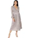 Little Mistress Marcia Dress Women's Gray Pleated Ruffle Long Sleeve Jdm1169 In Gray