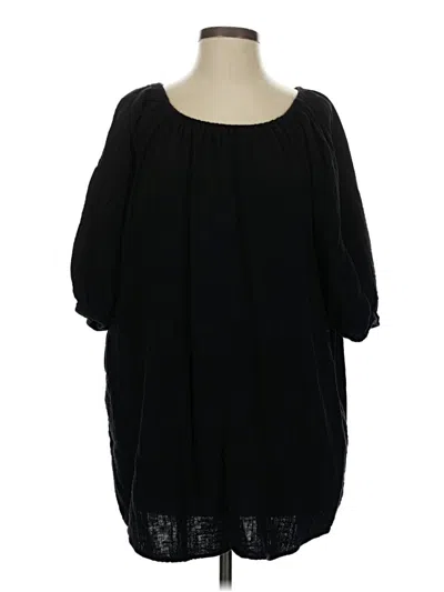 Pre-owned Little Moon 3/4 Sleeve Blouse In Black