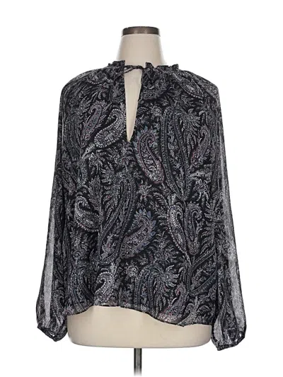 Pre-owned Little Moon 3/4 Sleeve Blouse In Gray