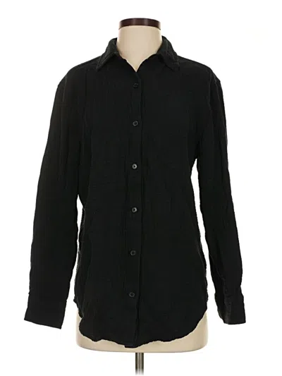 Pre-owned Little Moon Long Sleeve Button Down Shirt In Black
