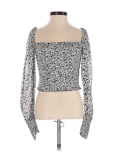Pre-owned Little Moon Long Sleeve Top Silver Sweetheart Neckline Tops