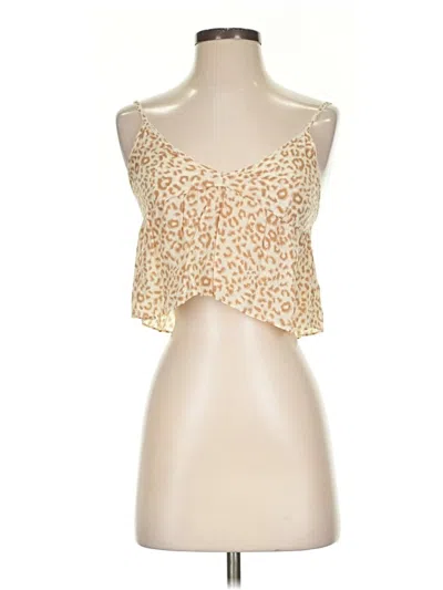 Pre-owned Little Moon Sleeveless Top Tan Strapless Neckline Tops