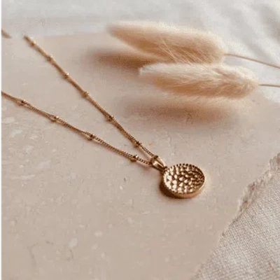 Little Nell Hammered Coin Necklace In Gold