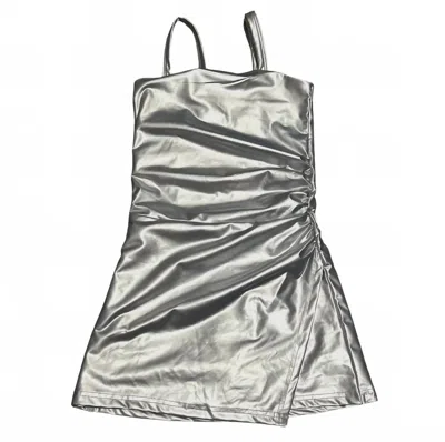 Little Olin Kids' Girl's Mini Dress In Silver