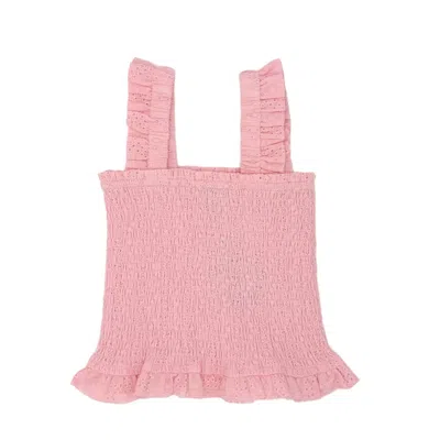 Little Olin Kids' Girl's Smocked Top In Pink