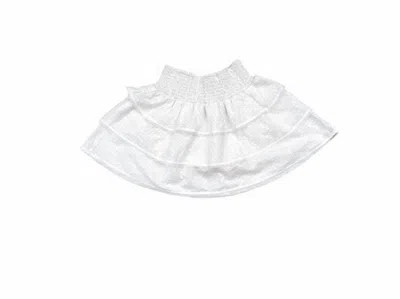 Little Olin Kids' Girl's Tween Smocked Ruffle Skirt In White