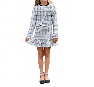 Little Olin Kids' Girls' Tweed Jacket In White/silver In Gray