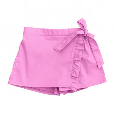 Little Olin Kids' Denim Skort In Pink