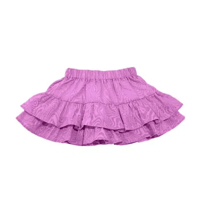 Little Olin Kids Ruffle Textured Skort In Fuchsia In Purple