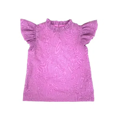 Little Olin Kids Ruffle Top In Fuschia In Pink