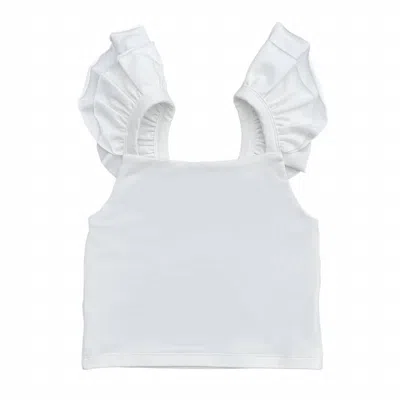 Little Olin Kids' Ruffled Tank Top In White