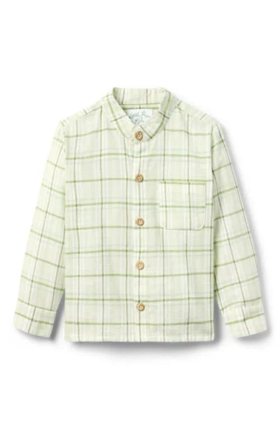 Little Paper Kids Arthur Long Sleeve Shirt In Green