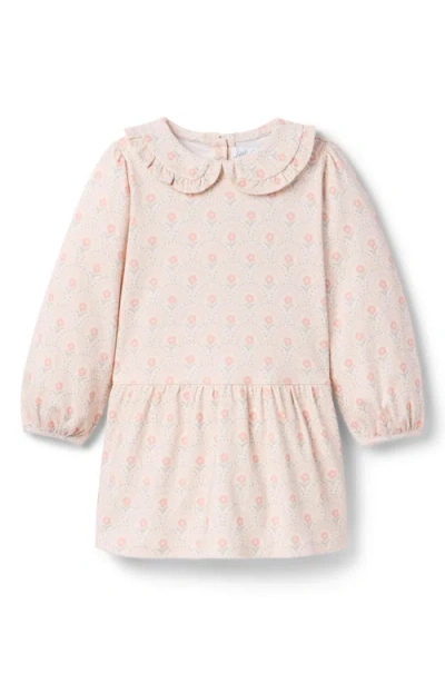 Little Paper Kids Ayla Long Sleeve Retro Floral Dress In Pink