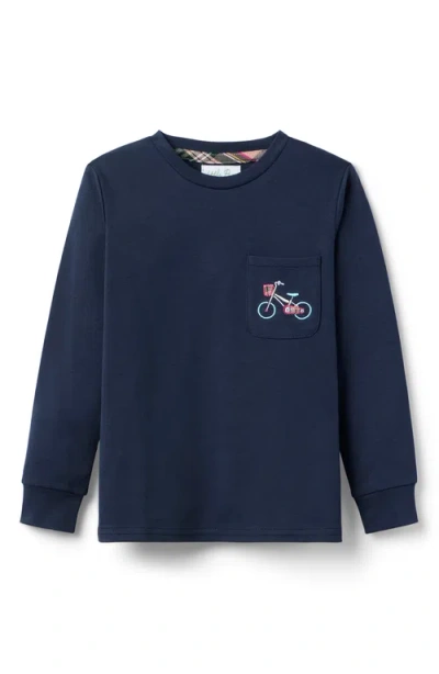 Little Paper Babies'  Kids Brooks Pocket Bicycle Tee In Blue