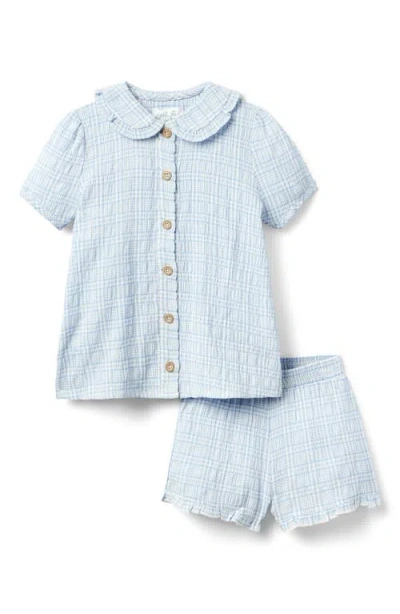 Little Paper Kids Camilla Short Set In Blue