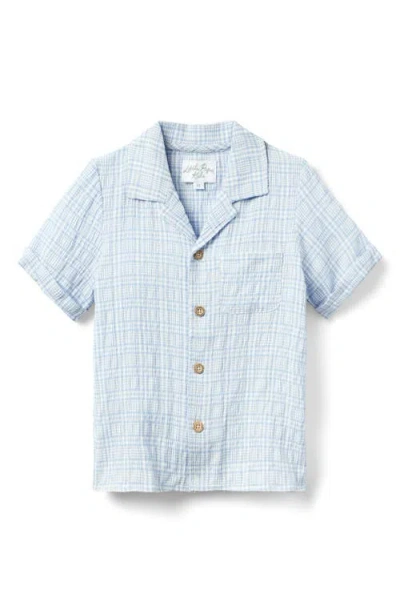 Little Paper Kids Graham Button Down Shirt In Blue