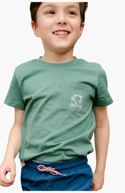 Little Paper Babies'  Kids Jackson Golf Cart Pocket Tee In Green