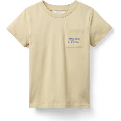 Little Paper Kids Jackson Sporting Club Pocket Tee In Neutral