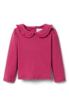 Little Paper Kids Laurel Long Sleeve Knit Tee In Pink
