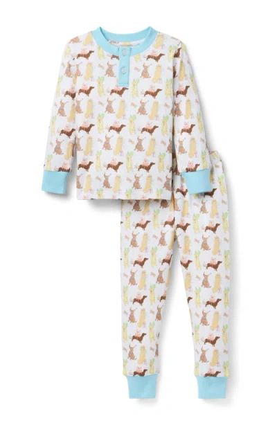 Little Paper Kids Morgan Puppy Party Pj Set In Multi