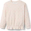 Little Paper Kids Penelope Retro Floral Crew Sweatshirt In Pink
