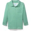 Little Paper Kids Reid Long Sleeve Polo In Green