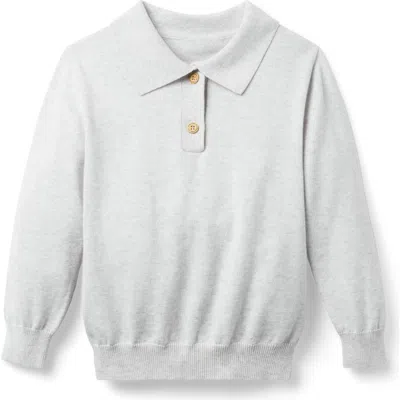 Little Paper Kids Reid Long Sleeve Polo In Neutral