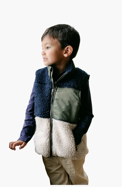 Little Paper Kids River Outerwear Vest In Blue