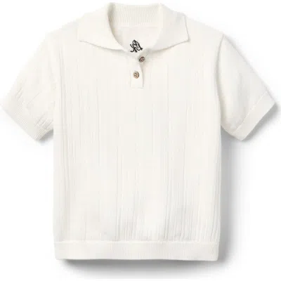 Little Paper Kids Sterling Short Sleeve Sweater In White