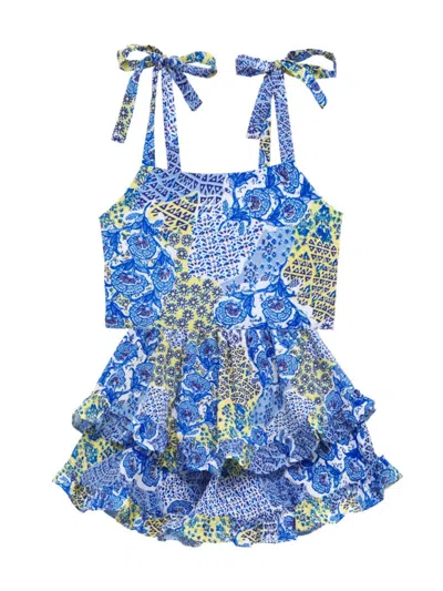 Little Peixoto Little Girl's & Girl's Esti Skirt Set In Campo Azul