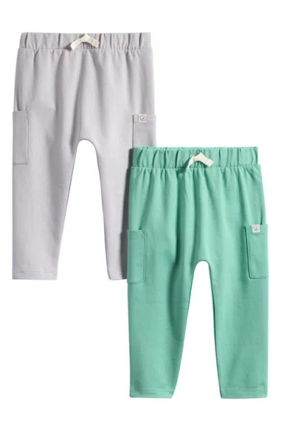 Little Planet Babies'  2-pack Assorted Stretch Organic Cotton Pants In Gray