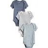 Little Planet 3-pack Assorted Organic Cotton Bodysuits In Blue