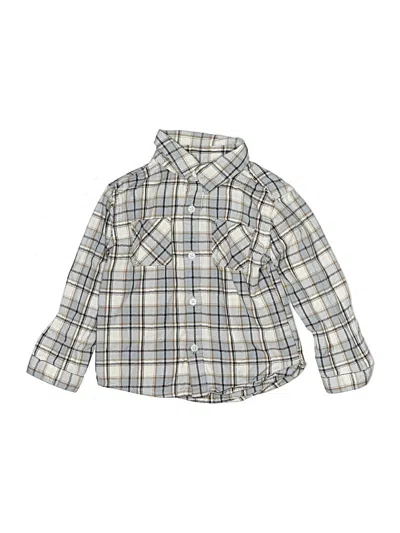 Pre-owned Little Planet By Carter's Kids' Long Sleeve Button Down Shirt In Gray