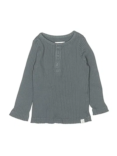 Pre-owned Little Planet By Carter's Babies' Long Sleeve Henley In Gray