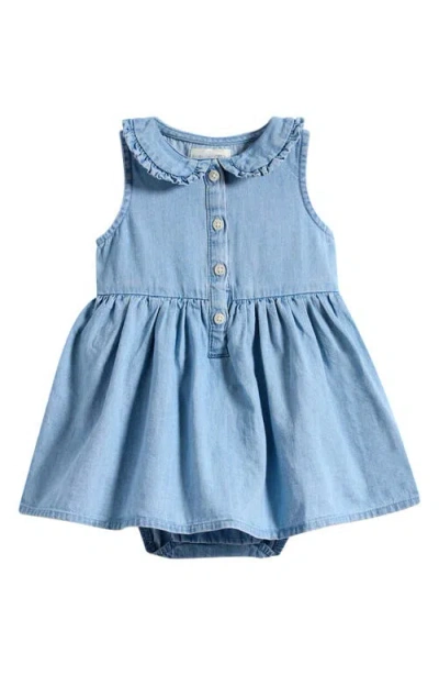 Little Planet Babies'  Cotton Chambray Dress In Blue