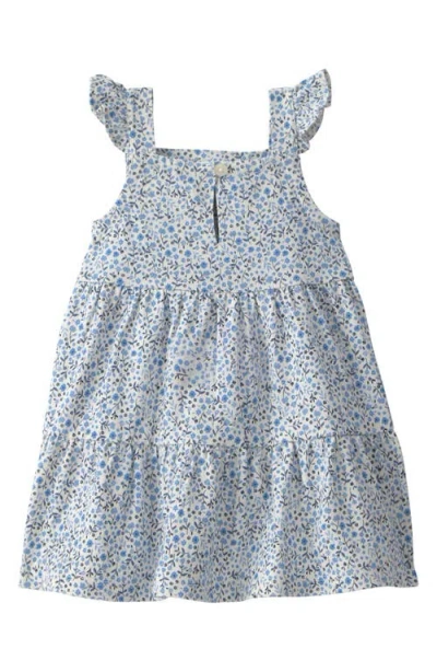Little Planet Babies'  Floral Print Sundress & Bloomers Set In Blue