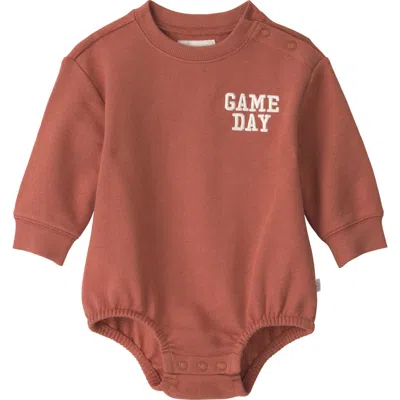 Little Planet Babies'  Game Day Organic Cotton Bubble Bodysuit In Brown