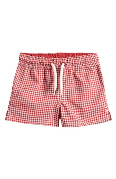 Little Planet Babies'  Gingham Print Swim Trunks In Red