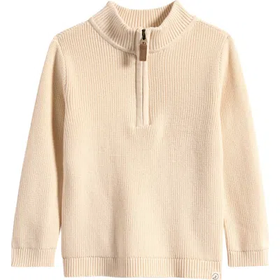 Little Planet Babies'  Half Zip Knit Sweater In Neutral