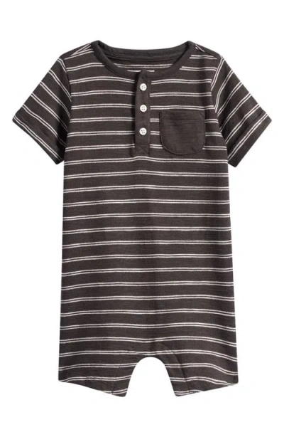 Little Planet Babies'  Henley Romper In Gray