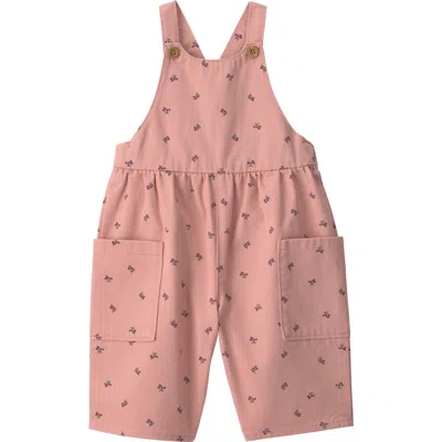 Little Planet Babies'  Kids' Floral Organic Cotton Twill Overalls In Pink