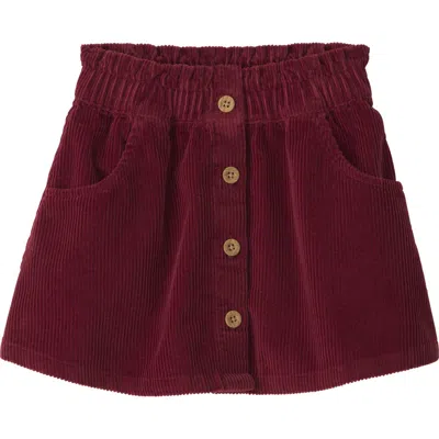 Little Planet Babies'  Kids' Organic Cotton Corduroy Skirt In Burgundy