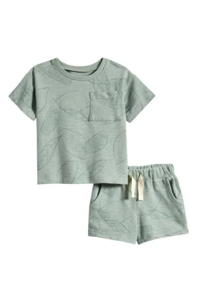 Little Planet Babies'  Knit Top & Shorts Set In Green