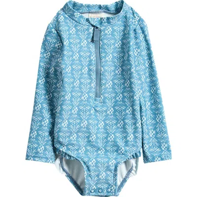Little Planet Babies'  Long Sleeve One-piece Swimsuit In Blue