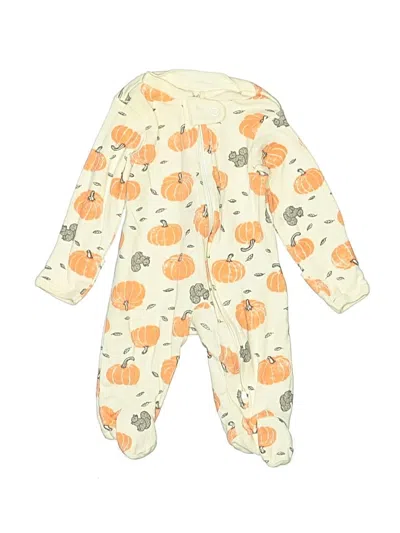 Pre-owned Little Planet Babies' Long Sleeve Onesie In Orange