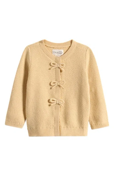 Little Planet Babies'  Organic Cotton Bow Cardigan In Neutral
