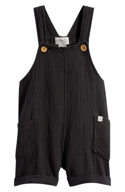 Little Planet Babies'  Organic Cotton Gauze Shortalls In Black
