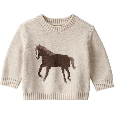 Little Planet Babies'  Organic Cotton Intarsia Sweater In Neutral