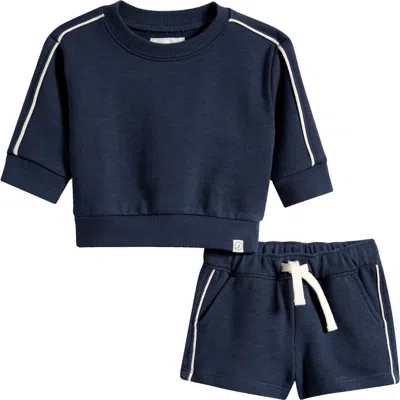 Little Planet Babies'  Organic Cotton Knit Top & Shorts Set In Burgundy