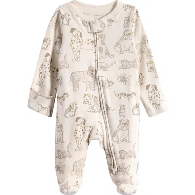 Little Planet Babies'  Organic Cotton Zip Footie In Neutral